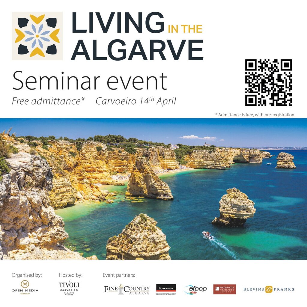 Living in the Algarve Free Live Seminar April 14, Tivoli Carvoeiro Hotel 2022