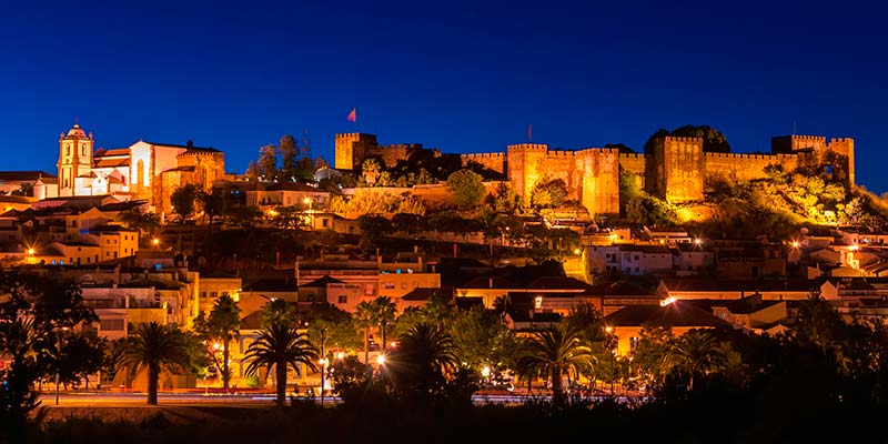 Silves Castle at night