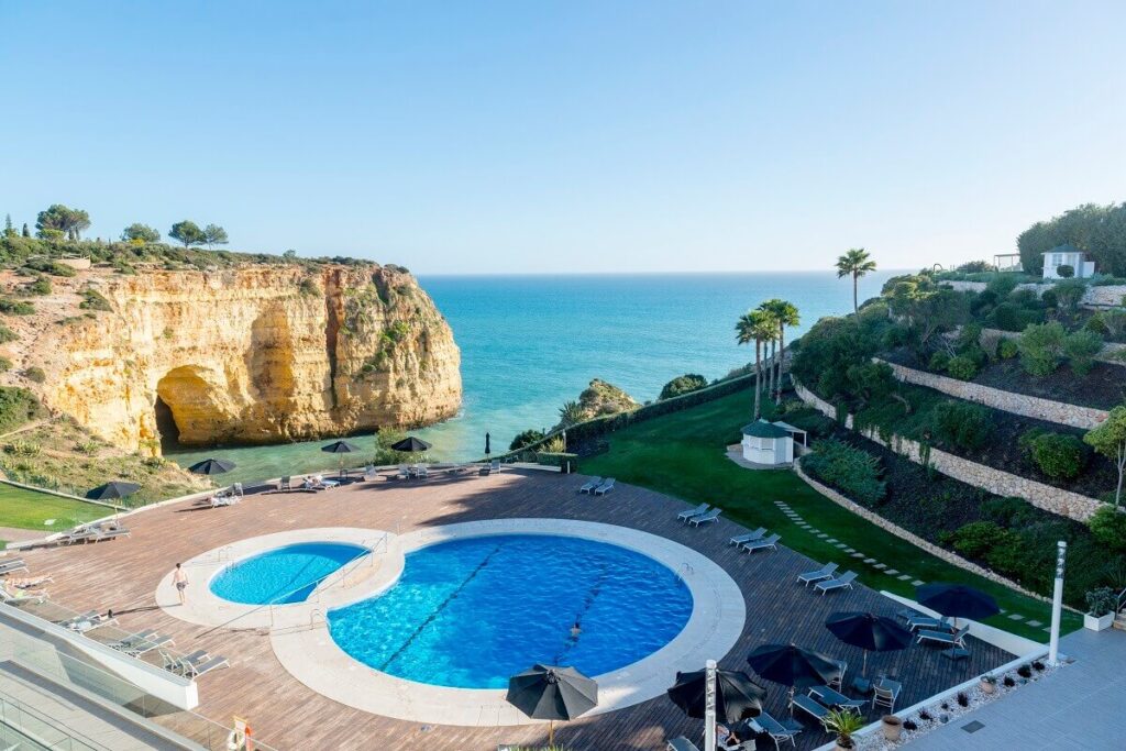 The view from the Tivoli Carvoeiro Hotel, Algarve