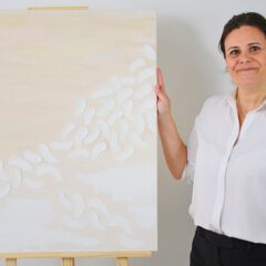 Soothing art: Sandra Correia explores art and mental health, creating art works with neutral tones and abstract shapes