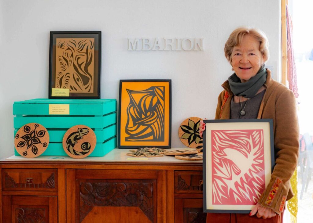 Marion Buz of MBarion with her hand-cut art