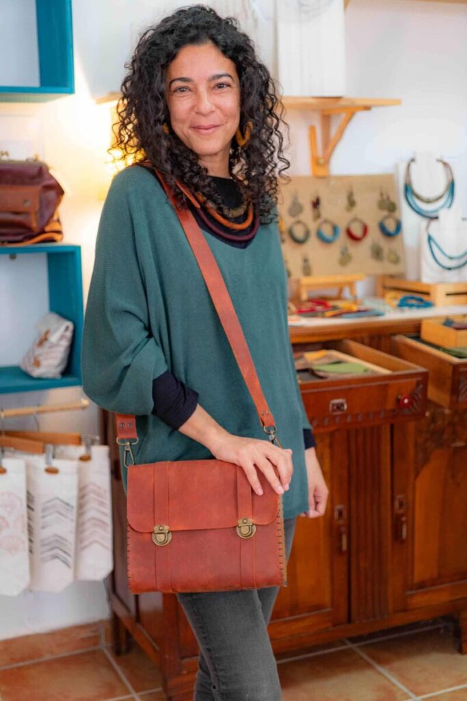 Patricia Marques with her line of ‘Picotacto’ handmade accessories